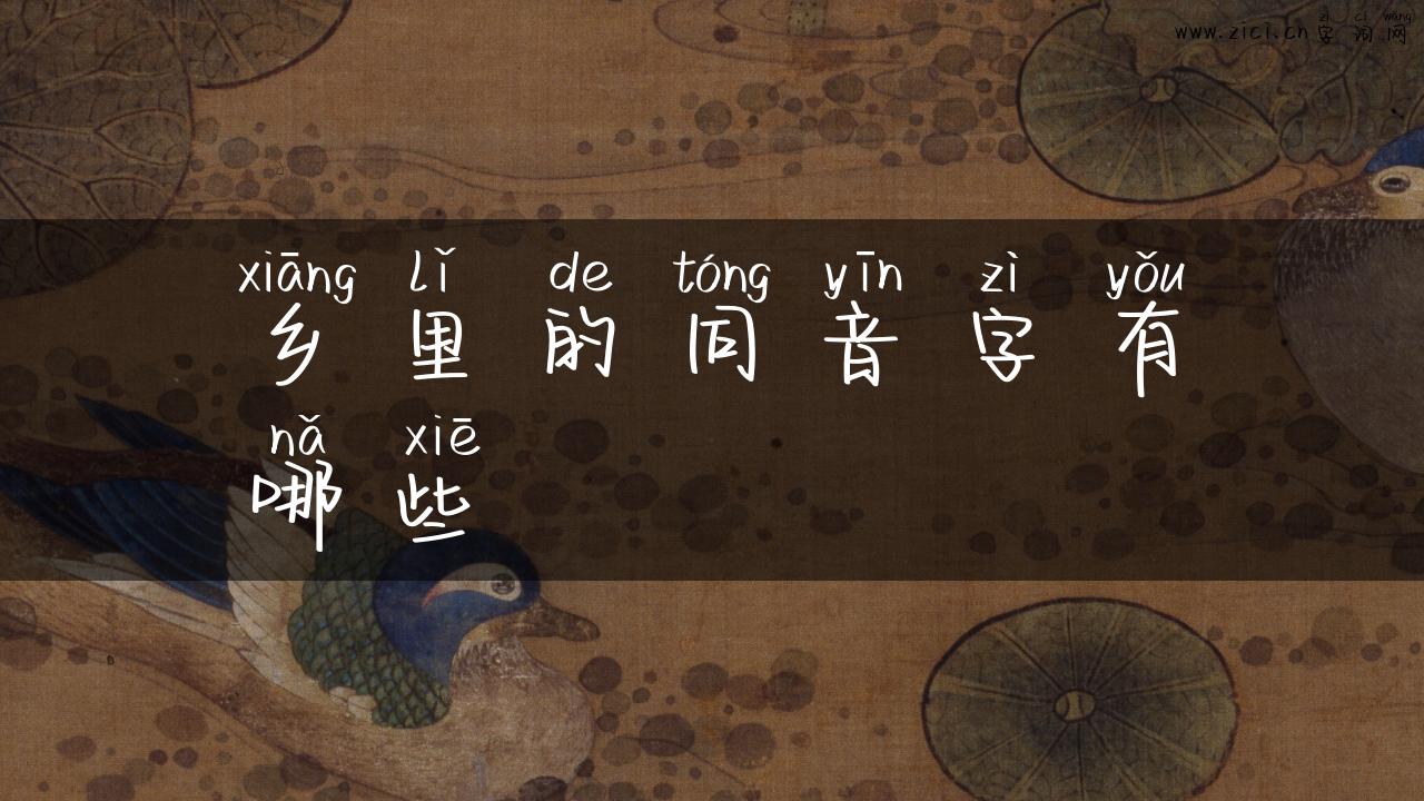 乡里的同音字有哪些