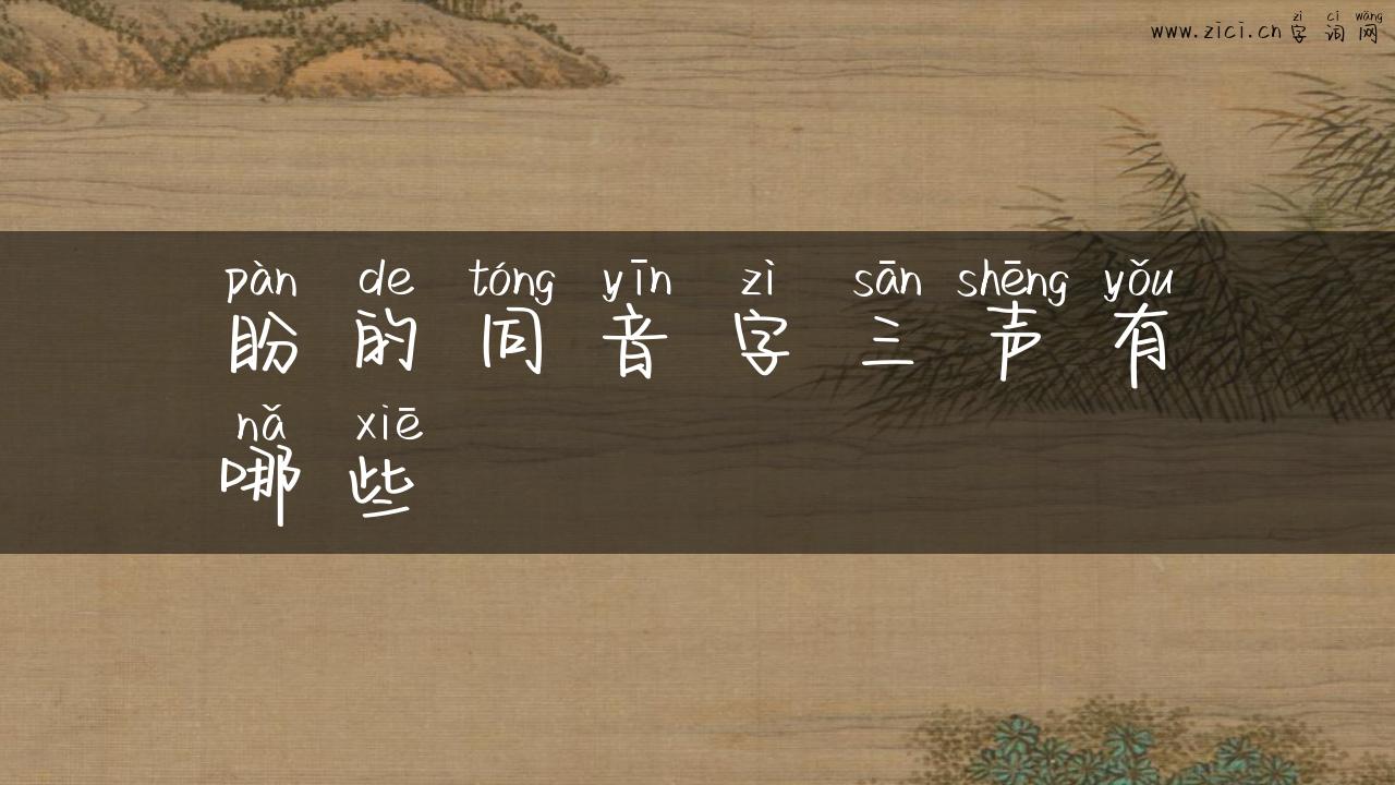 盼的同音字三声有哪些