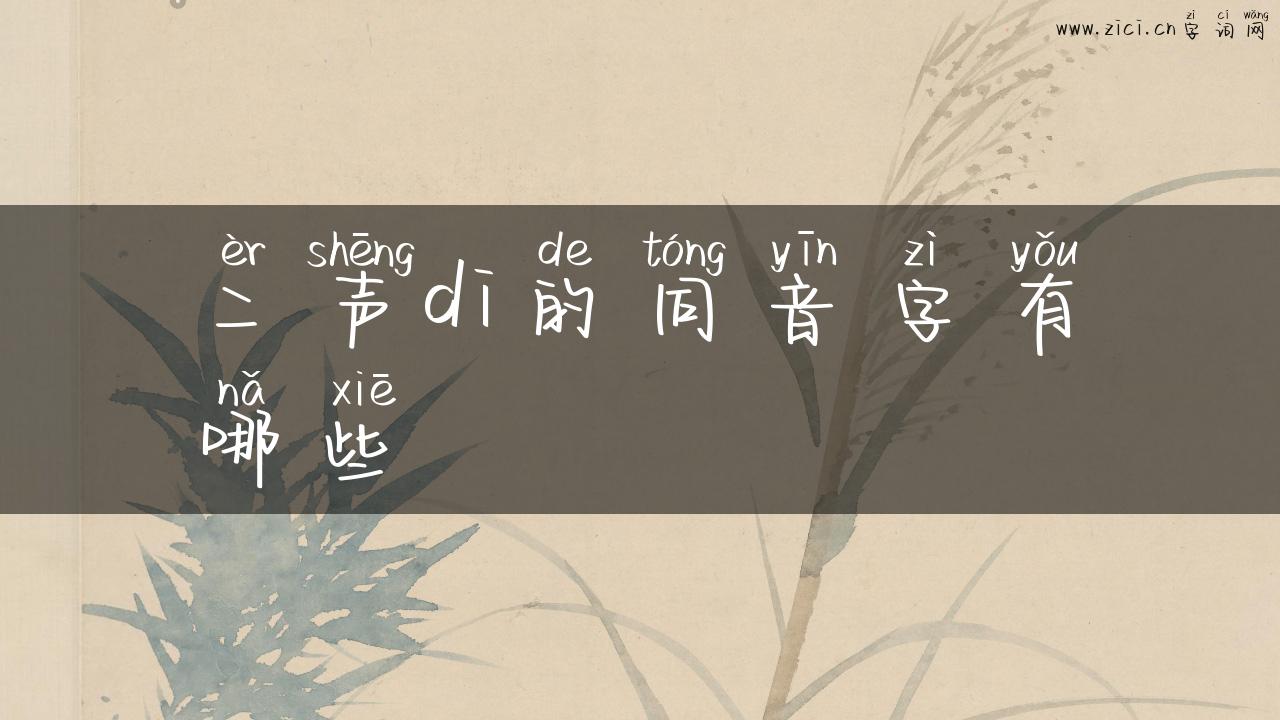 二声di的同音字有哪些