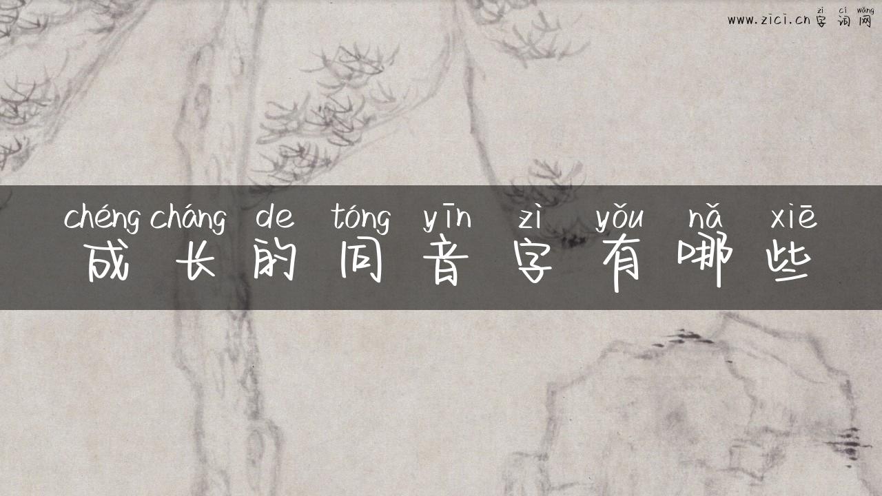 成长的同音字有哪些