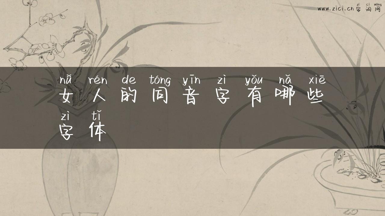 女人的同音字有哪些字体