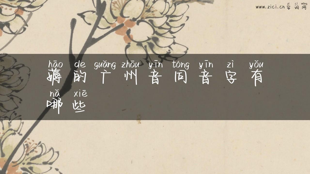 薅的广州音同音字有哪些