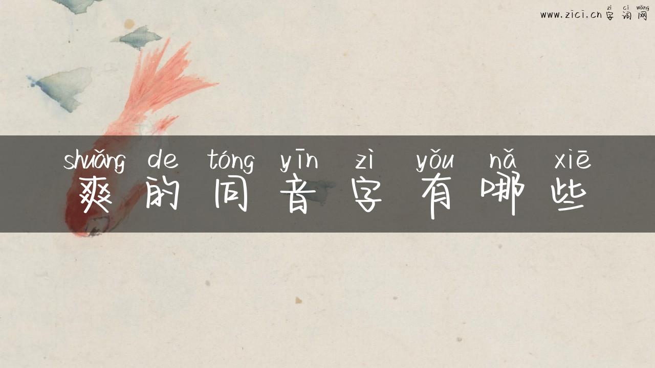爽的同音字有哪些