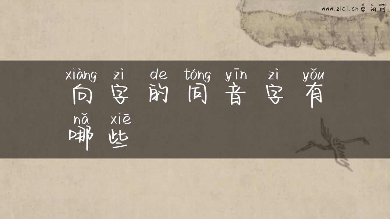 向字的同音字有哪些