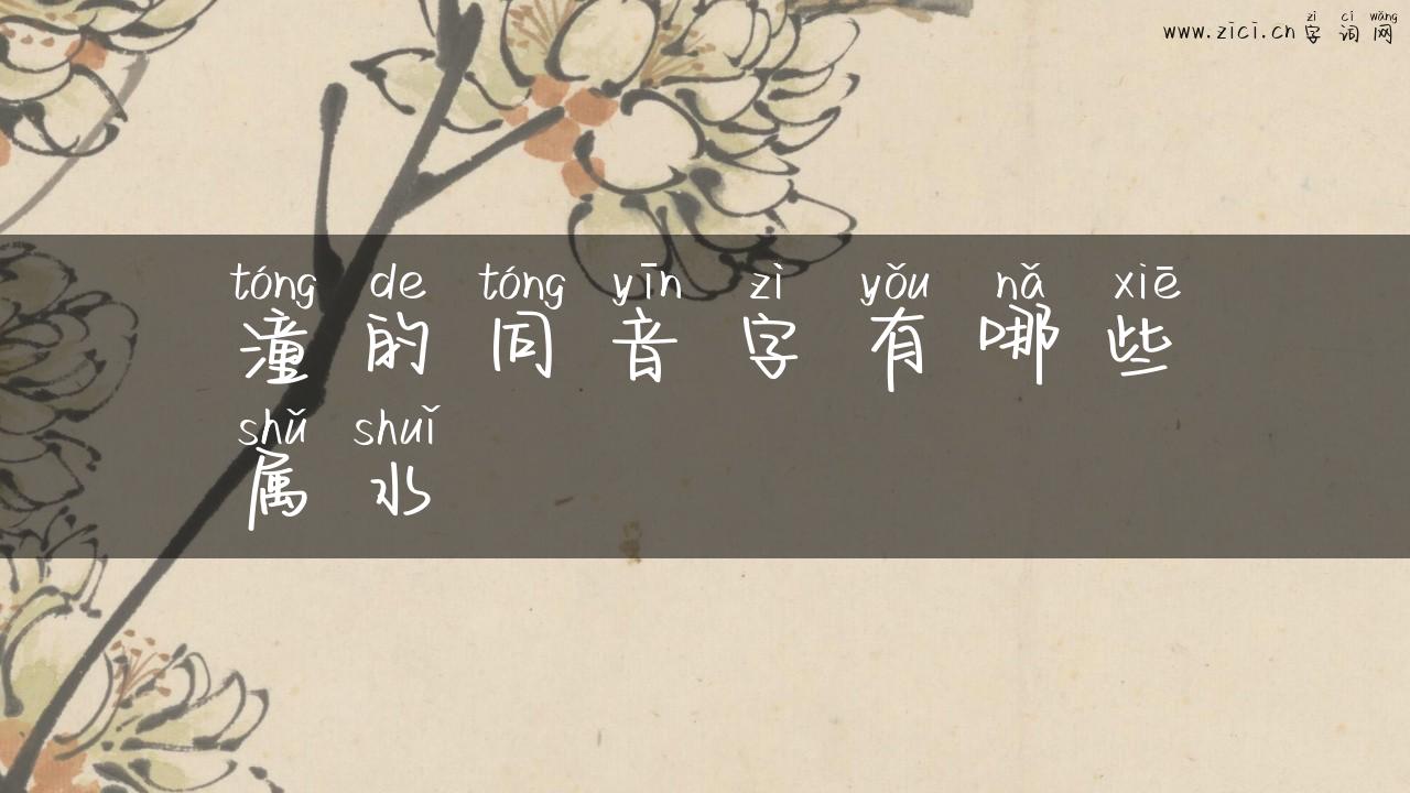 潼的同音字有哪些属水