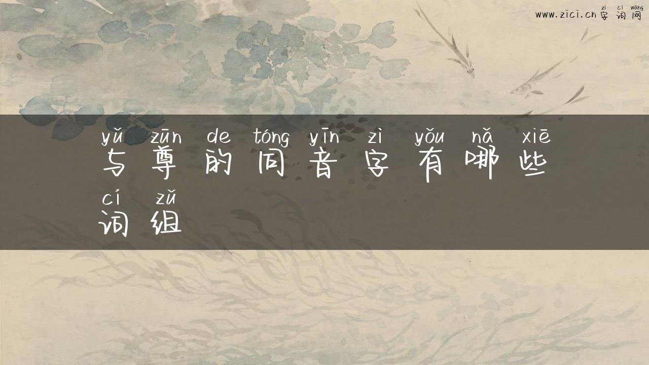 与尊的同音字有哪些词组
