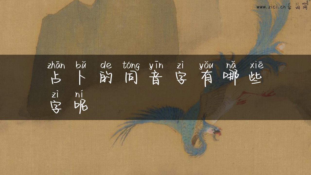 占卜的同音字有哪些字呢