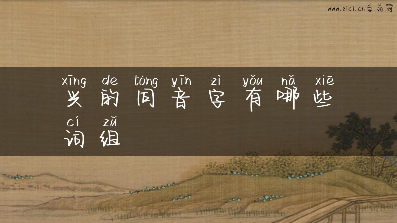 兴的同音字有哪些词组