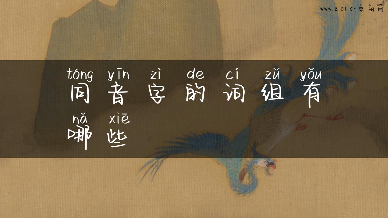 同音字的词组有哪些