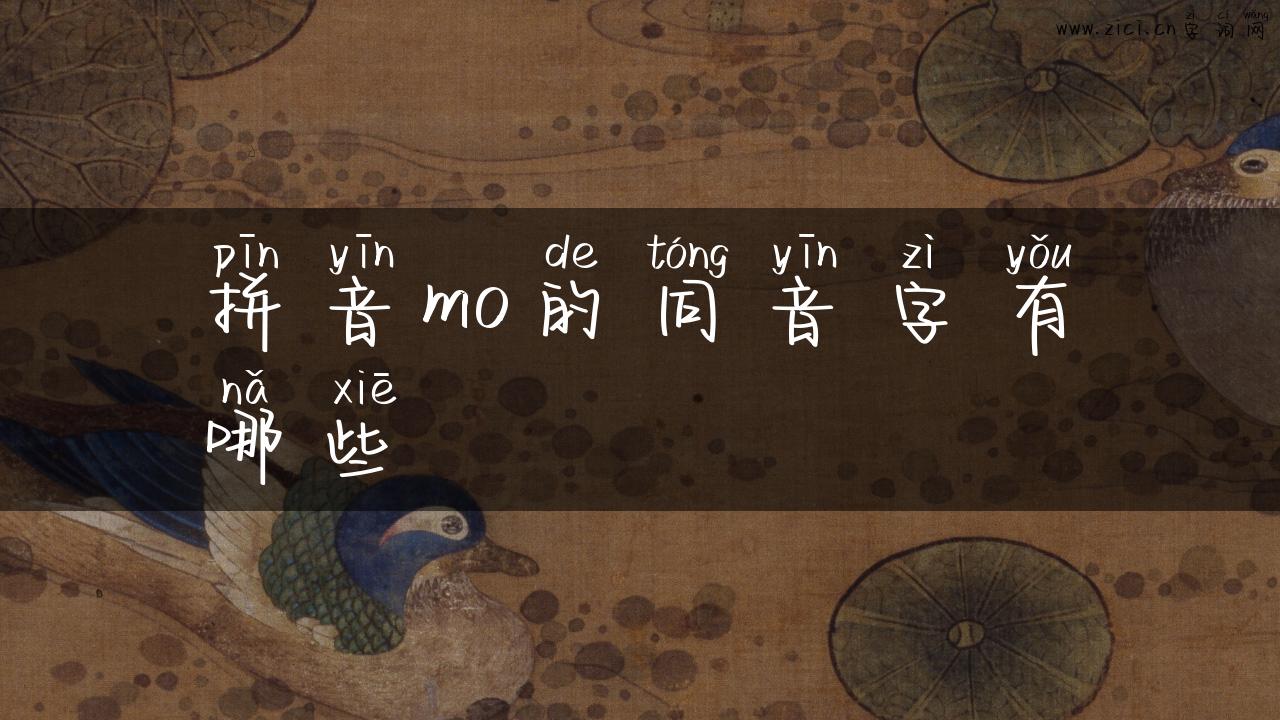 拼音mo的同音字有哪些