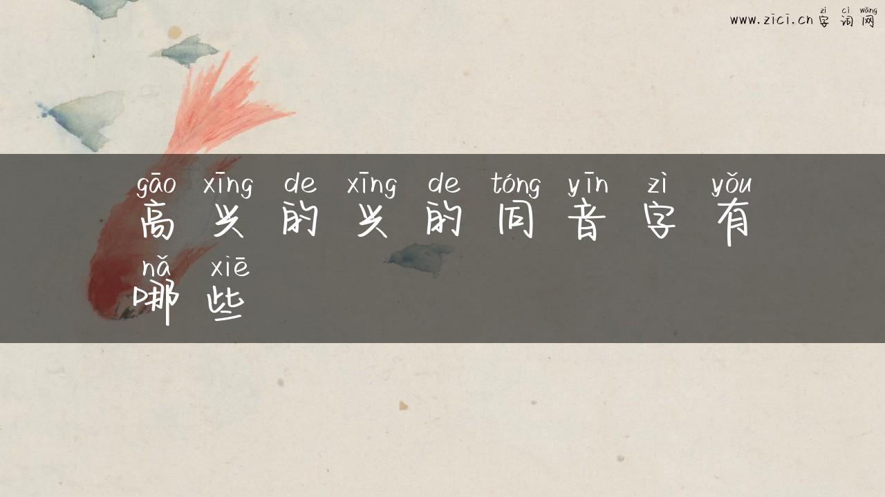 高兴的兴的同音字有哪些