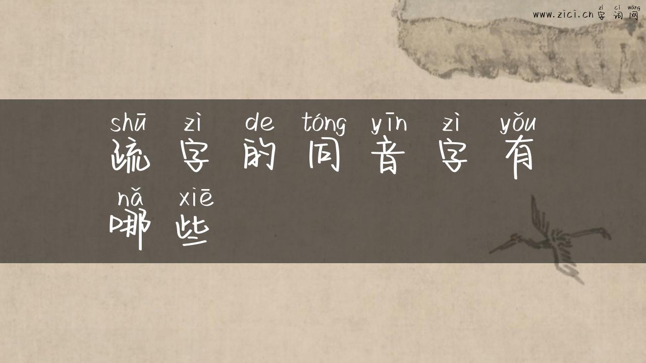 疏字的同音字有哪些