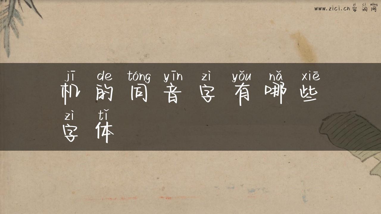 机的同音字有哪些字体