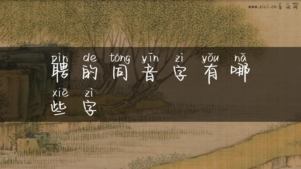 聘的同音字有哪些字