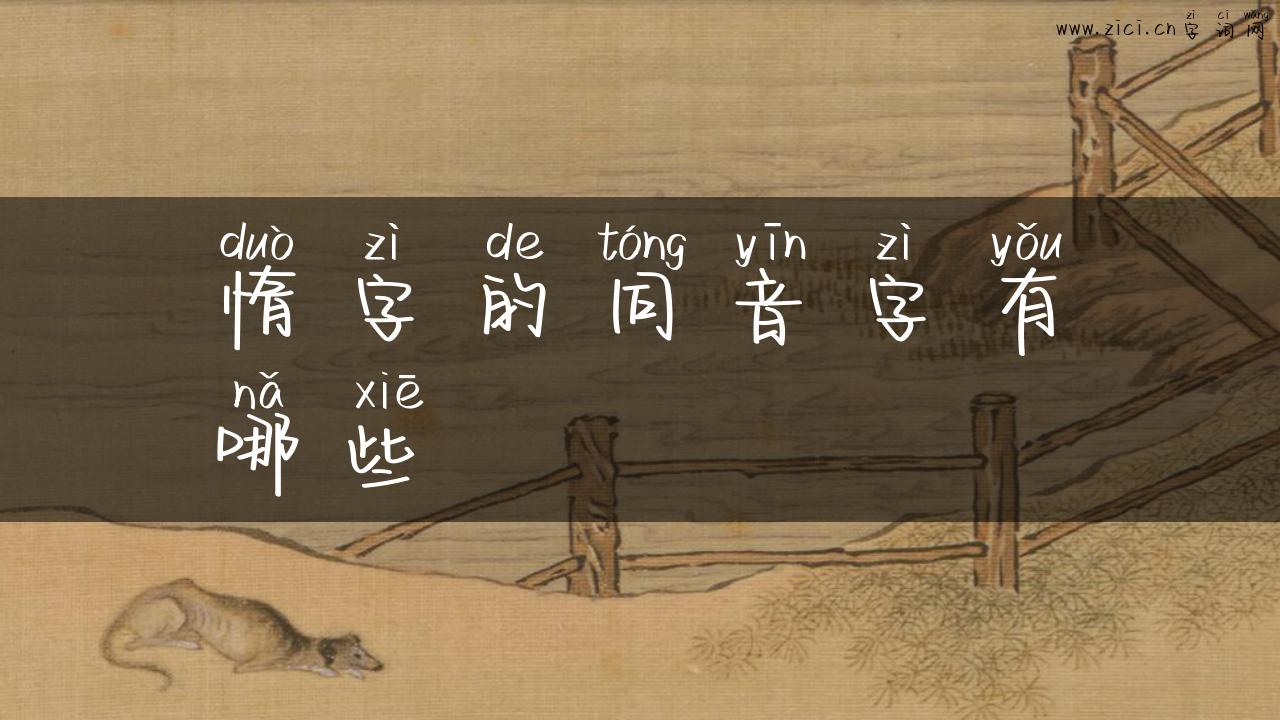惰字的同音字有哪些
